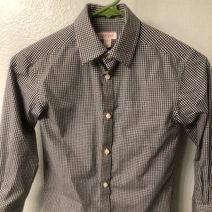 Black and white checkered boys button down